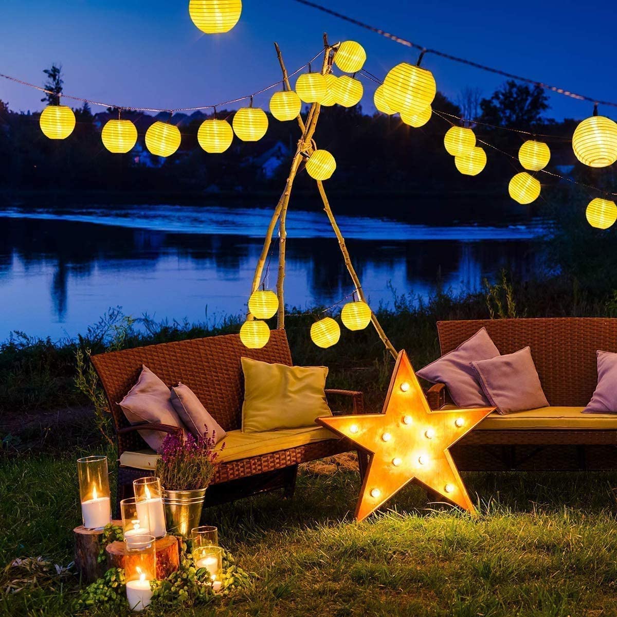 Waterproof Lantern Solar Strin - Smart Garden Lighting System 评论和价格