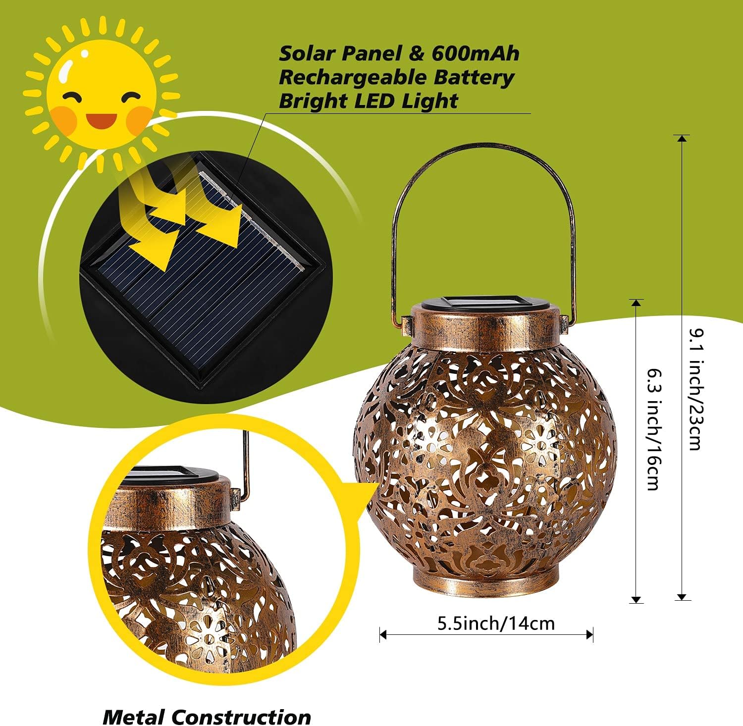 1-6PCS Moroccan Solar Lanterns - Smart Garden Lighting System 评论和价格