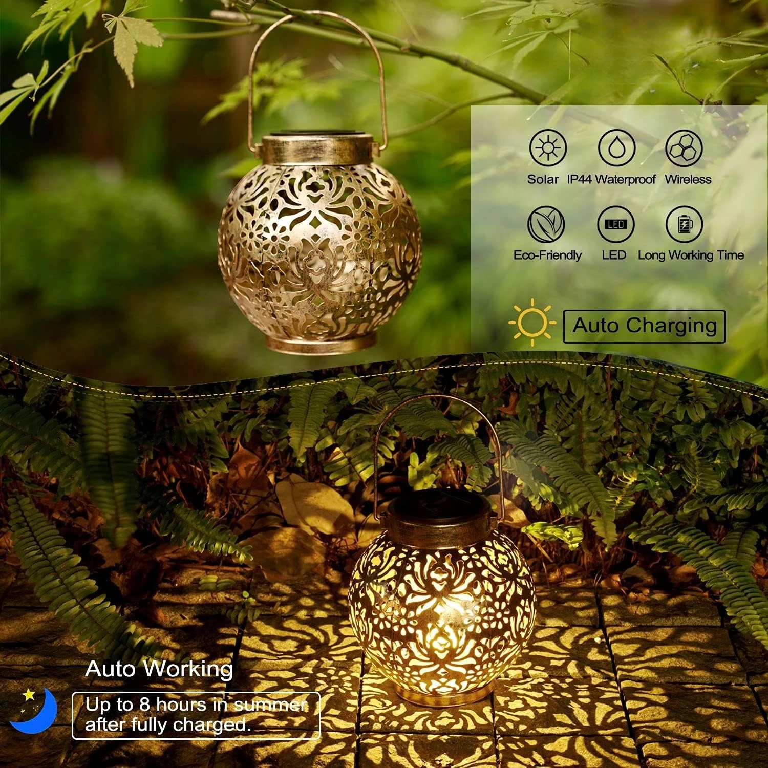 1-6PCS Moroccan Solar Lanterns - Smart Garden Lighting System 评论和价格