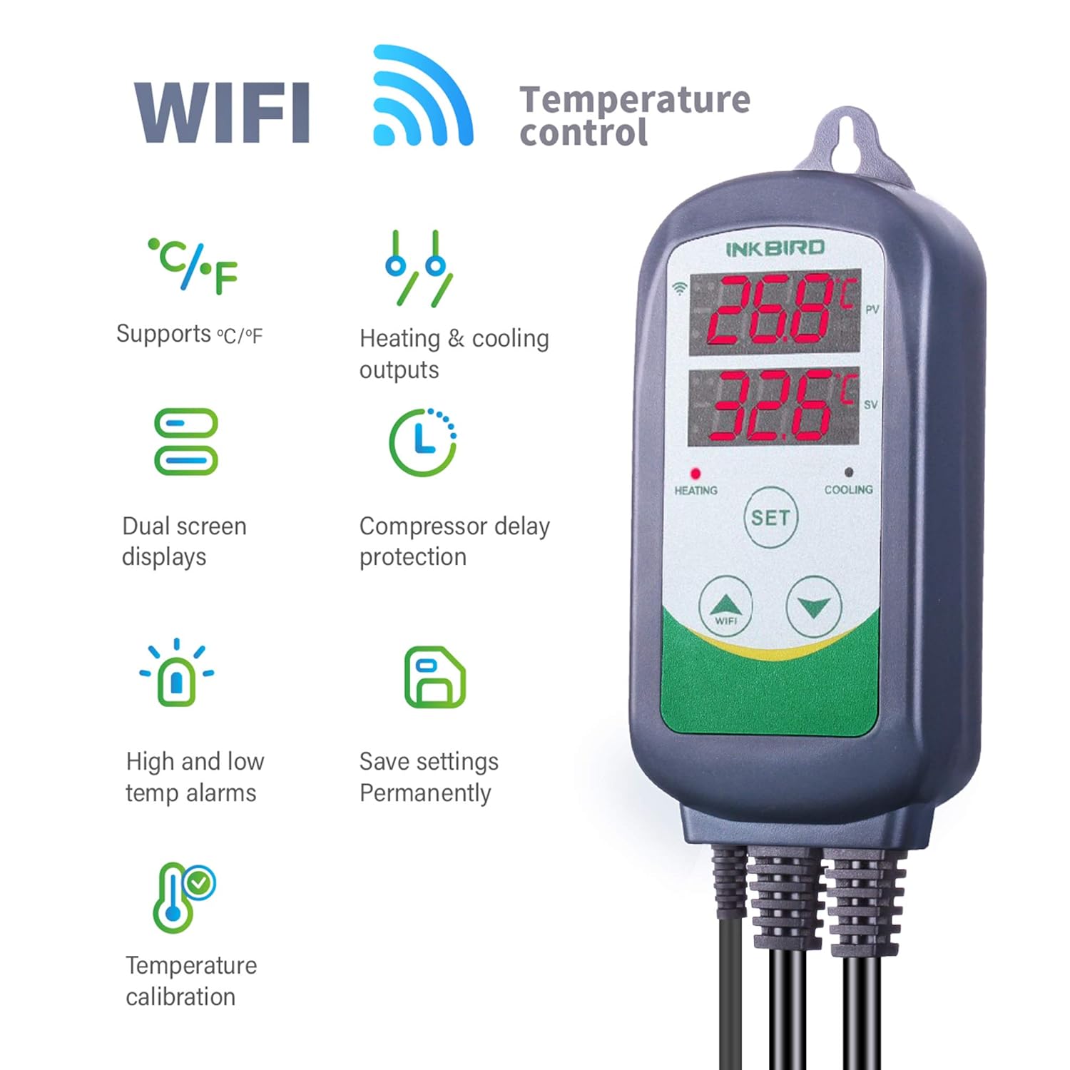 INKBIRD ITC-308-WiFi Digital T - Smart Garden Greenhouse 评论和价格