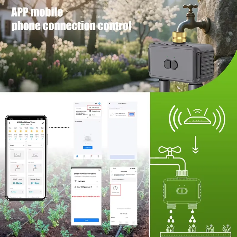 WAP01 WiFi APP Control Dual Ho - Smart Garden Usa 评论和价格