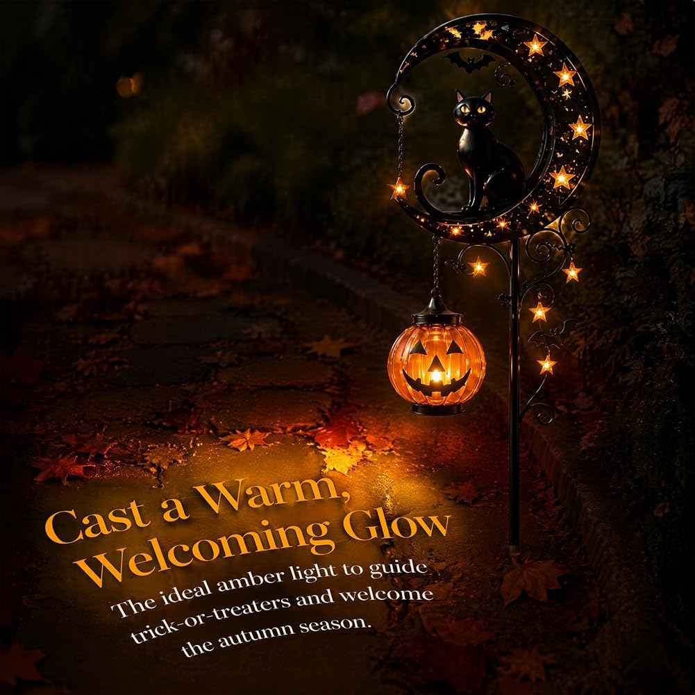 Solar Halloween Black Cat & Pu - Smart Zen Garden 评论和价格