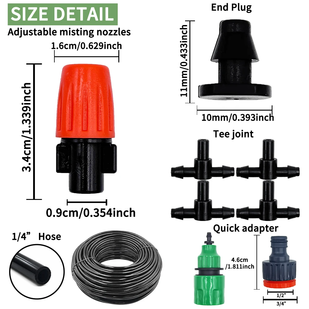 Fog Nozzles Irrigation Kit 5M- - Yoocaa Smart Garden 评论和价格