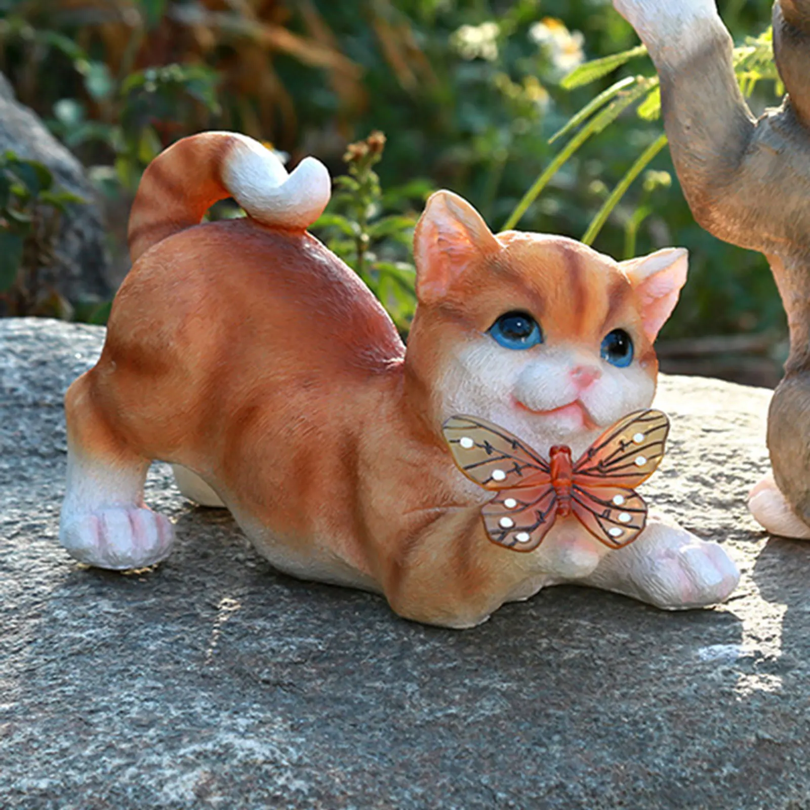 Outdoor Cat Sculpture Figurine - Smart Garden Lighting System 评论和价格