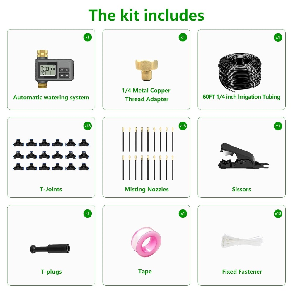 60FT Drip Irrigation System Wi - Smart Garden Raised Bed 评论和价格