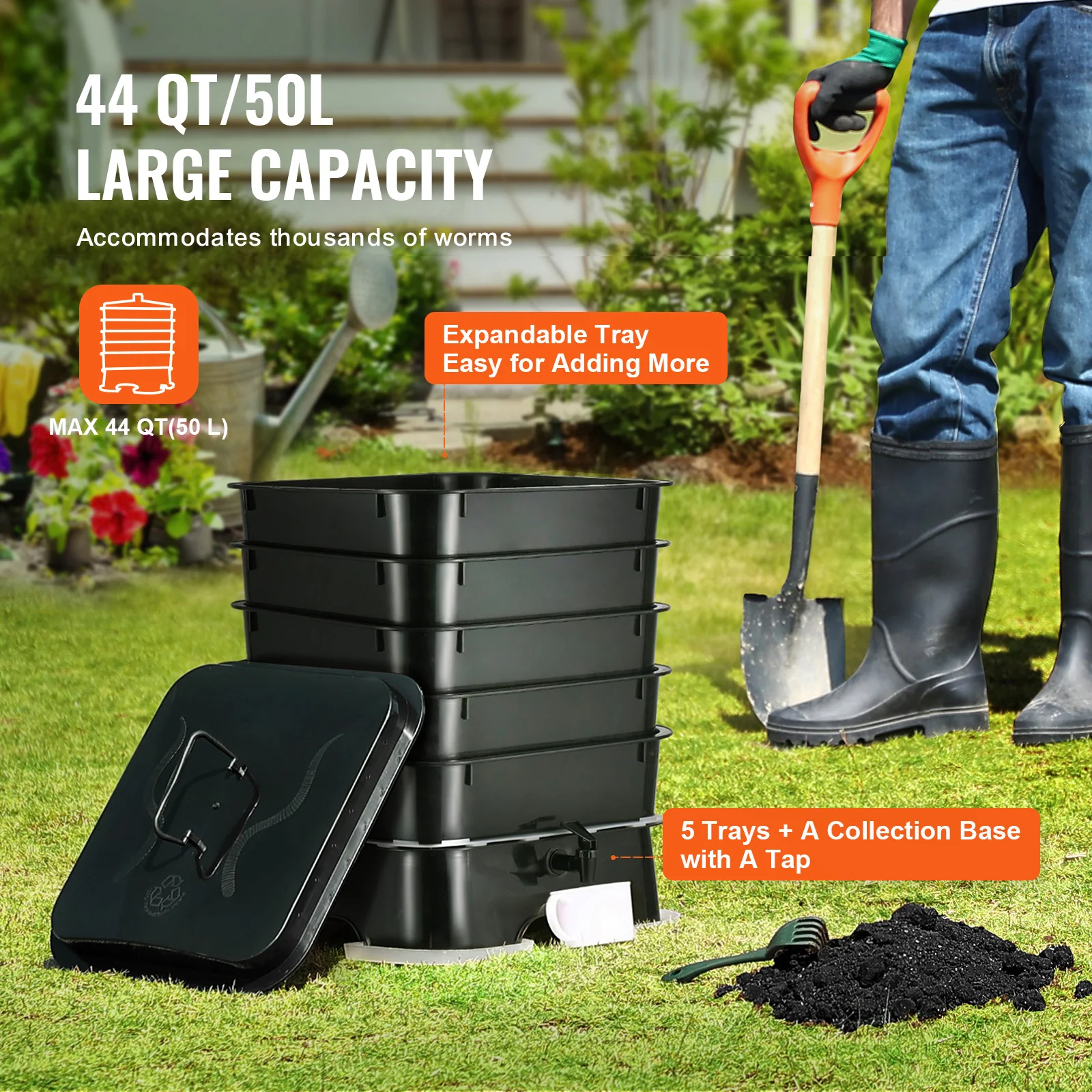 5-Tray Worm Composter Compost  - Composting Kit Indoor 评论和价格